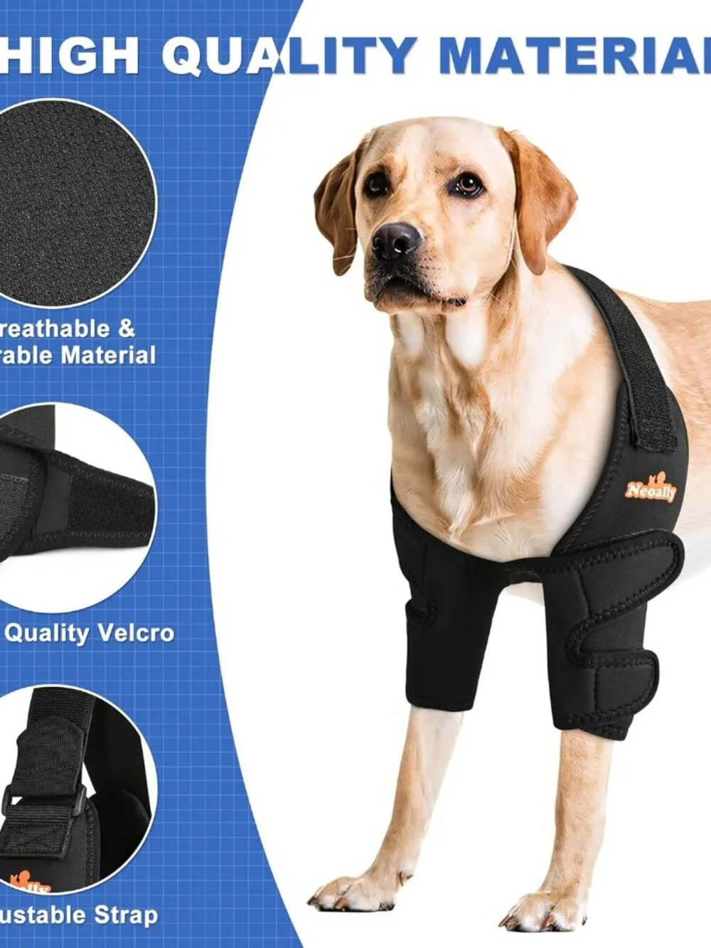 Neoally Breathable Dog Elbow Brace Protector Pads for Canine Elbow and Shoulder